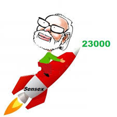 Sensex sniffs Modi win, kisses 23,000